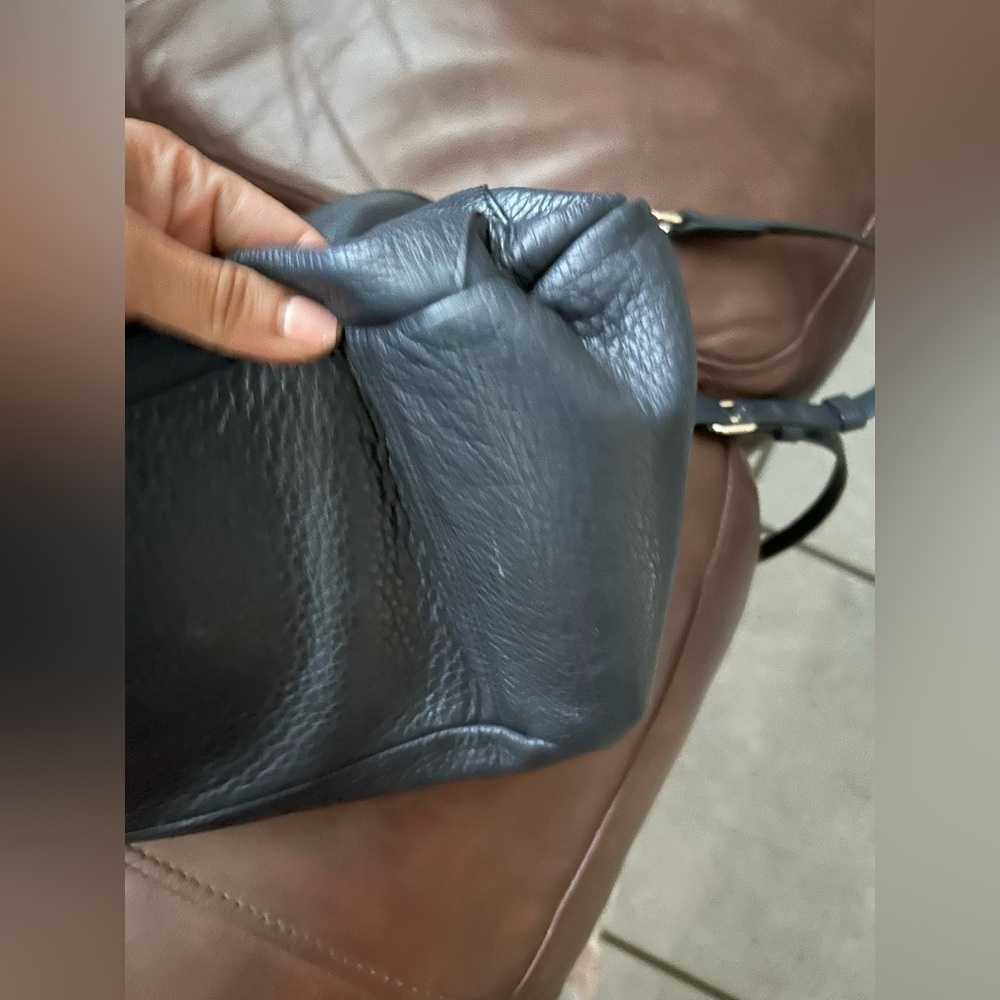 Coach Black Pebbled Leather double strap Satchel Handbag Purse Black - Picture 8 of 10